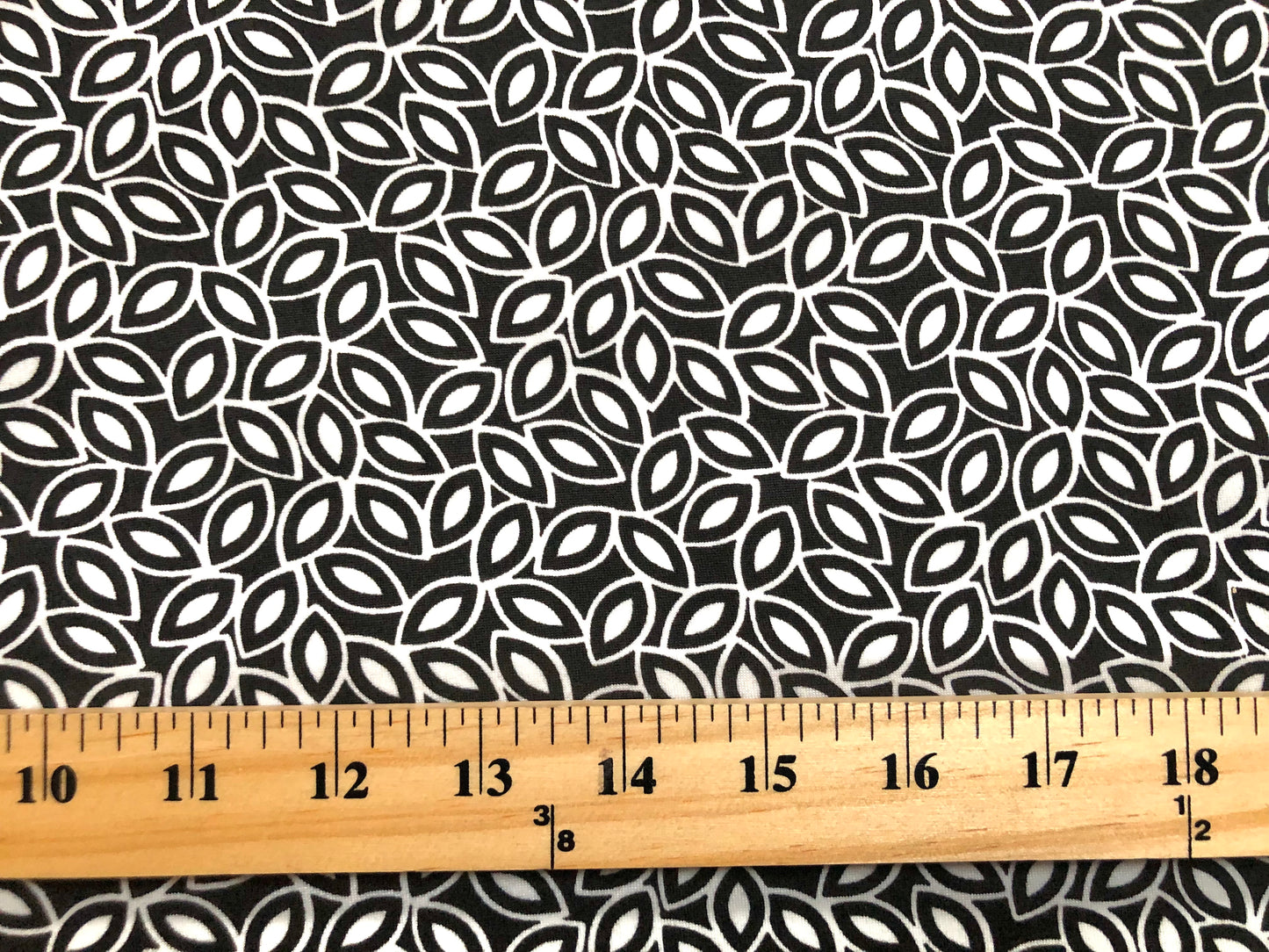DTY Brushed Fabric-Black and White Floral Pattern-DTYBPR292-Sold by the Yard-Jersey Fabric