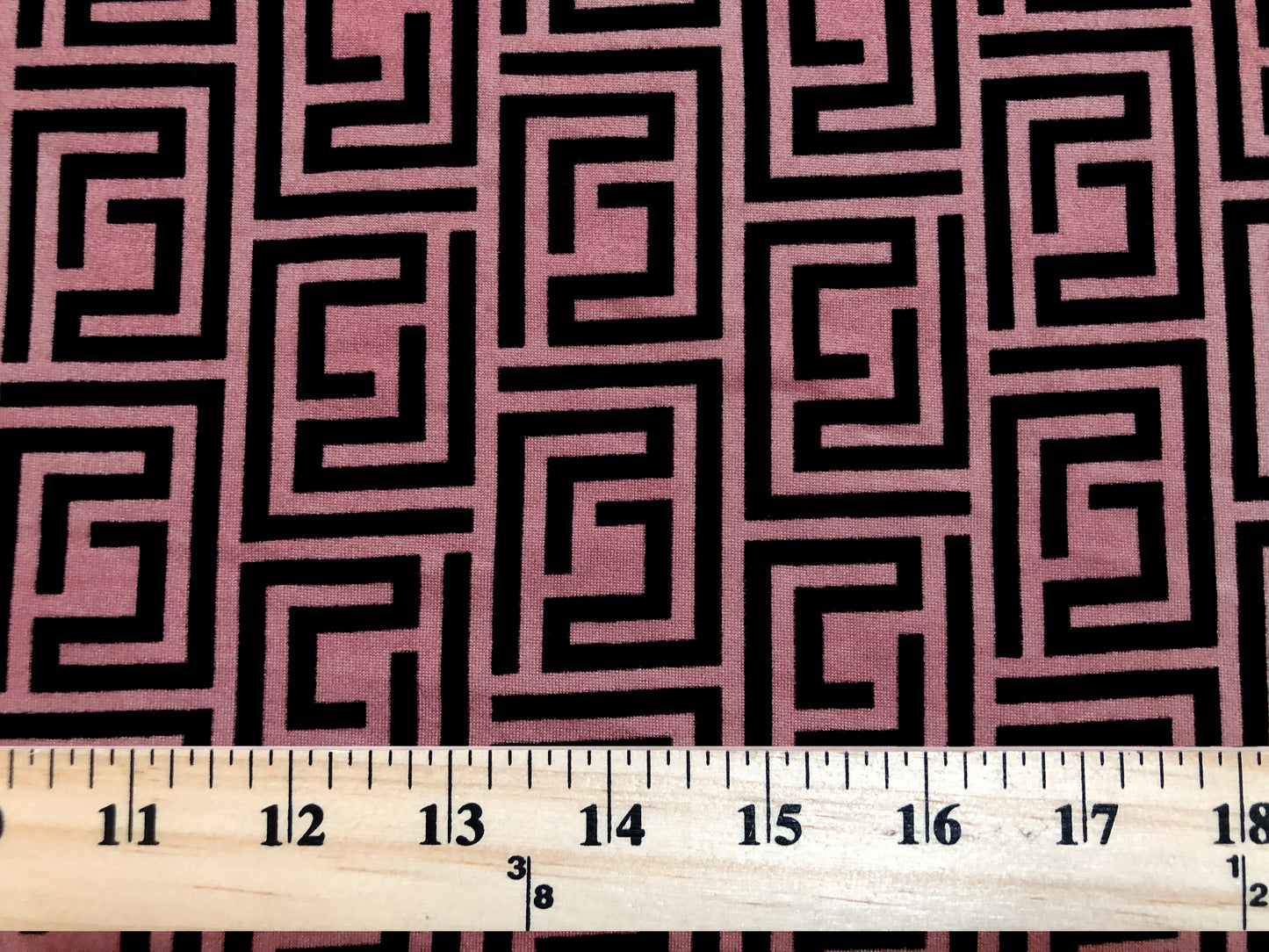 DTY Brushed Fabric-Mauve Black Geometrical Lines-DYTBPR342-Sold by the Yard-Jersey Fabric