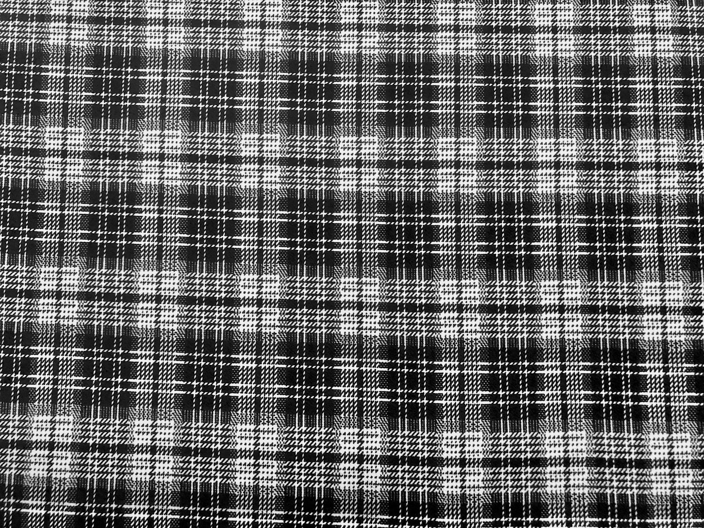 Liverpool Knit Printed Fabric-Black White Plaid-LVPR237-Sold by the Yard-Apparel Fabric