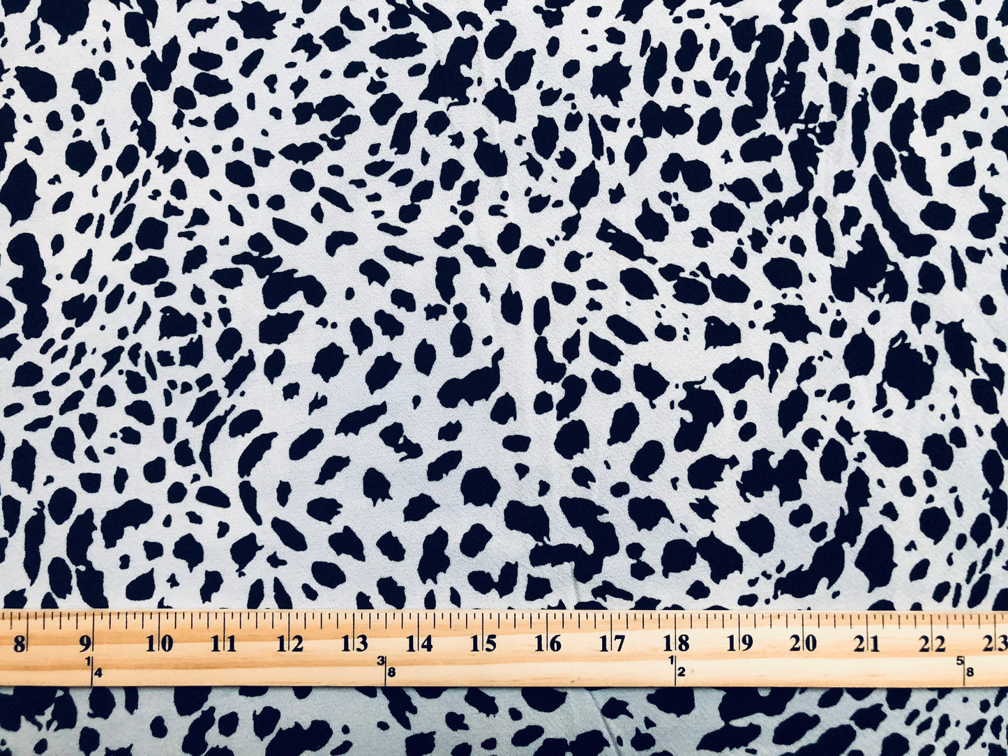 Liverpool Knit Fabric – White & Black Dalmatian Swirl – 4-Way Stretch, 56" Wide, 200 GSM – Sold by the Yard (LVPR253)