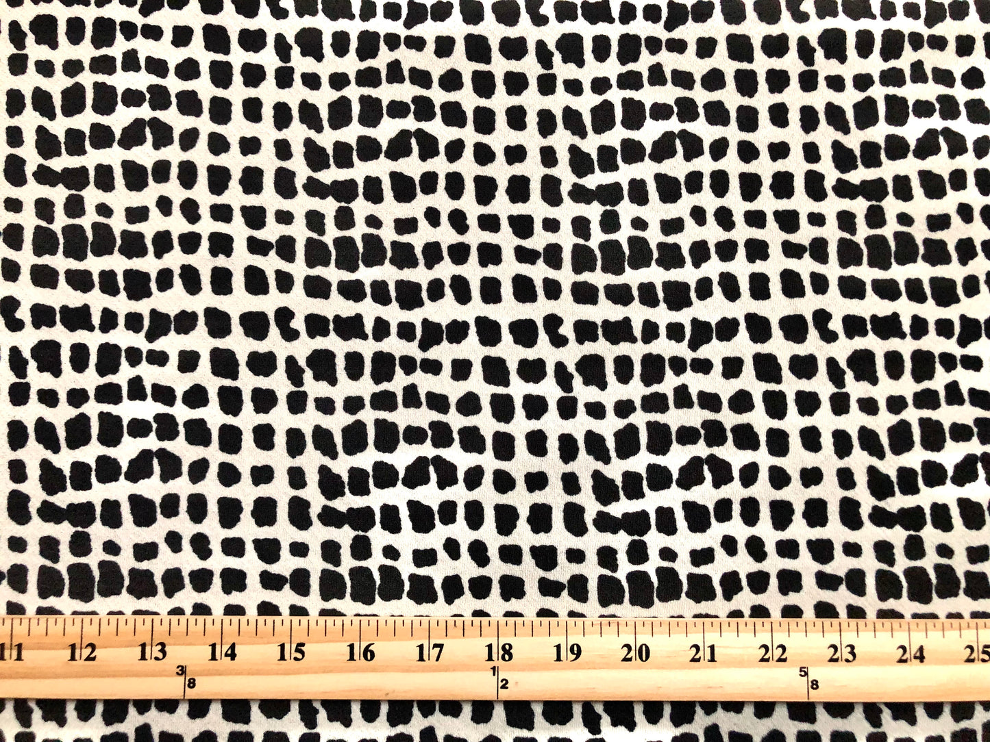 Liverpool Knit Fabric – Ivory & Black Pebble Grid – 4-Way Stretch, 56” Wide, 200 GSM – Sold by the Yard (LVPR255)