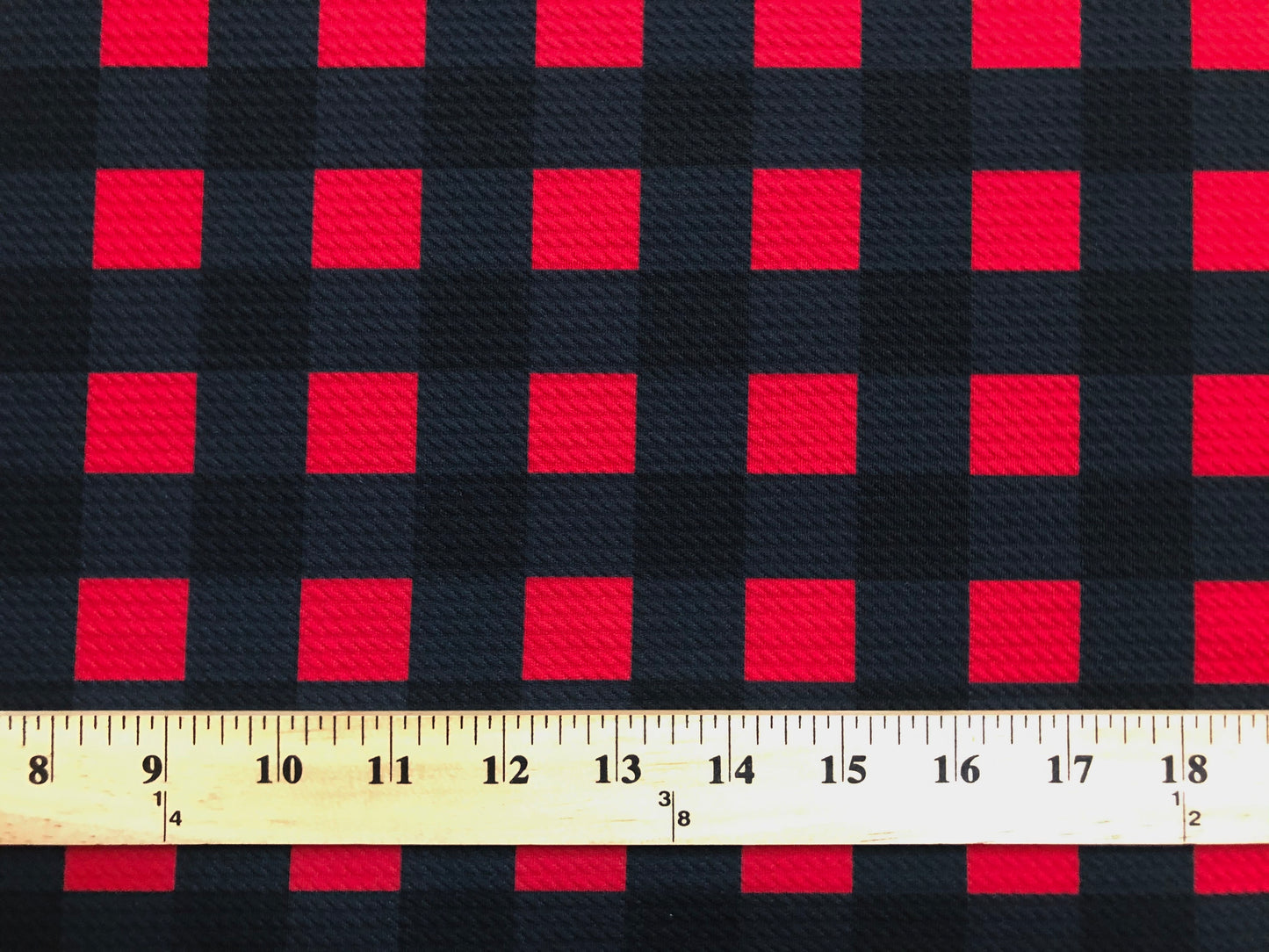 Bullet Knit Fabric - Black, Charcoal & Red Plaid Print, 56″ Wide, Sold by the Yard (BDPr198)