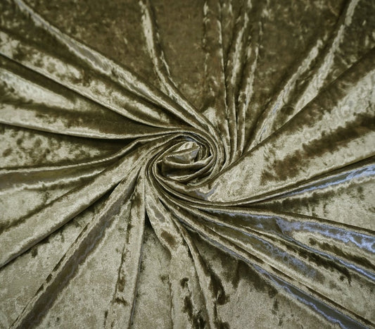 Crushed Velvet – Olive, Soft Sheen & Luxury Drape, 58″ Wide, 2-Way Stretch, 96/4 Poly-Spandex – Sold by the Yard (CRVC013)