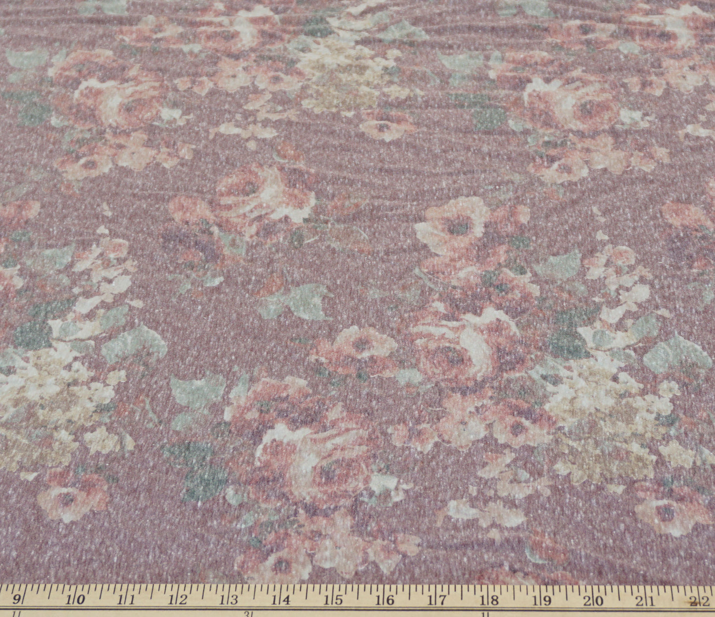 Mauve Pink Roses Poly Rayon Blend Stretch Floral Jersey Knit Fabric – 65% Polyester / 32% Rayon / 3% Spandex – 58″ Wide – Sold by the Yard (PRSXPR012)