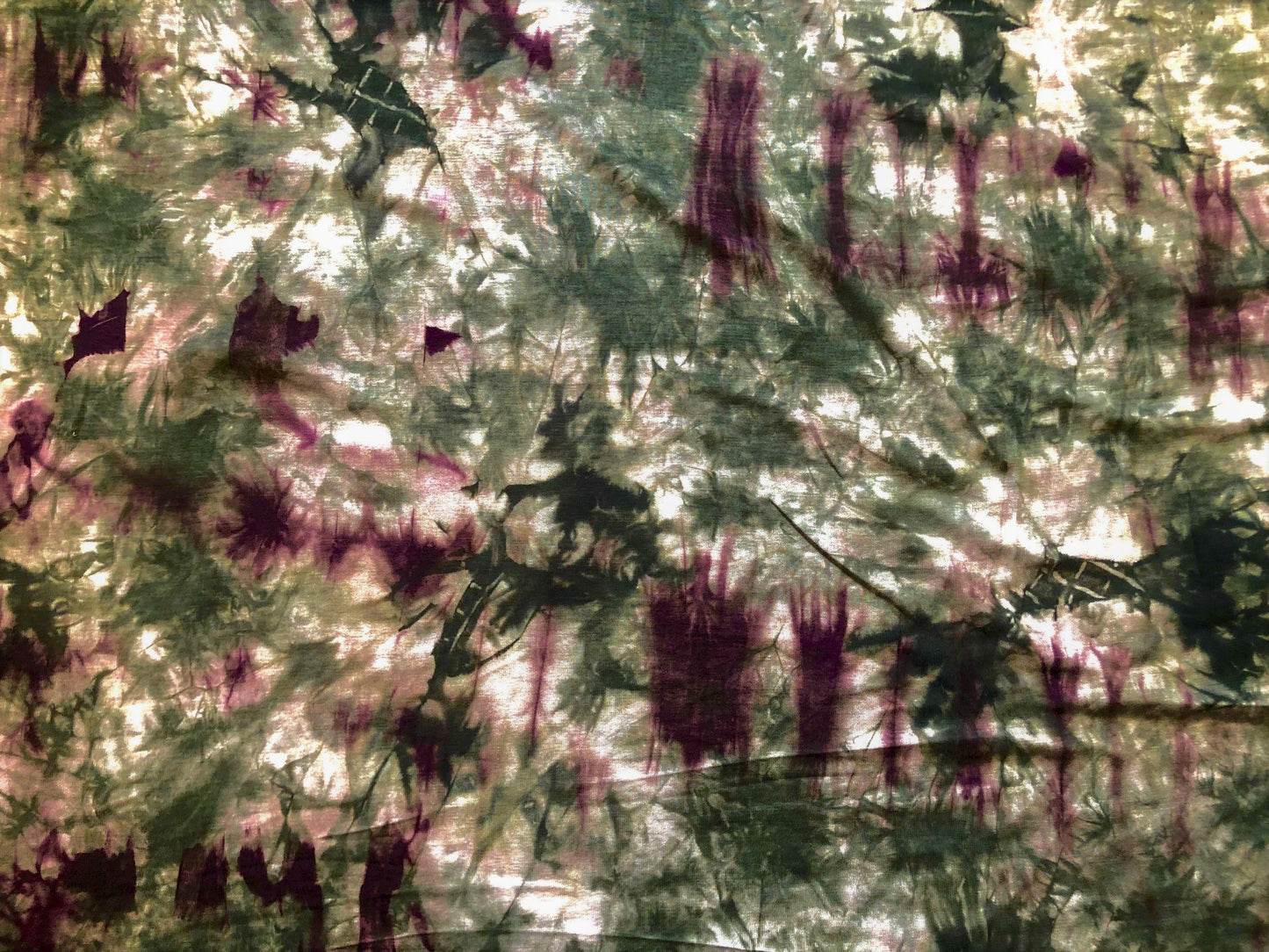 Olive & Maroon Tie‑Dye Rayon Spandex Jersey – Buttery‑Soft Drape, 4‑Way Comfort Stretch – 56" Wide – By the Yard (RSTD01)
