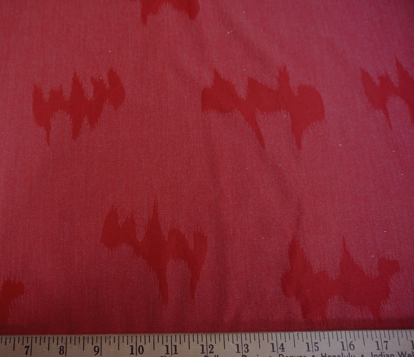 Red Distressed Jersey Knit Fabric – Tonal Destroyed Look – Poly Rayon Spandex (65%/32%/3%) – 58″ Wide – Sold by the Yard (PRSXD03)