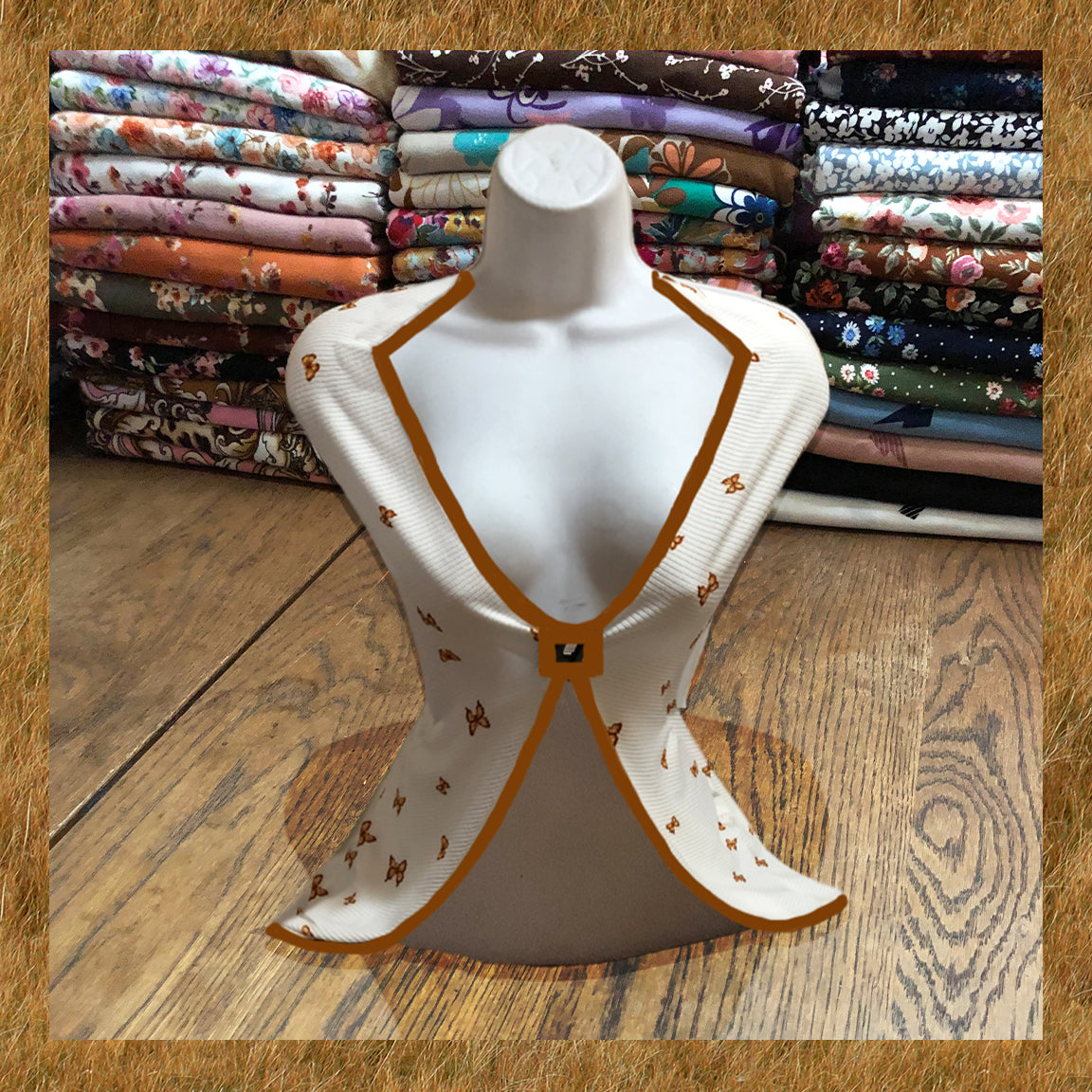 Ivory & Amber Butterfly Print Rib Knit-Poly/Rayon/Spandex-4 Way Stretch — 60" Wide, Sold by the Yard (PRRPR068)