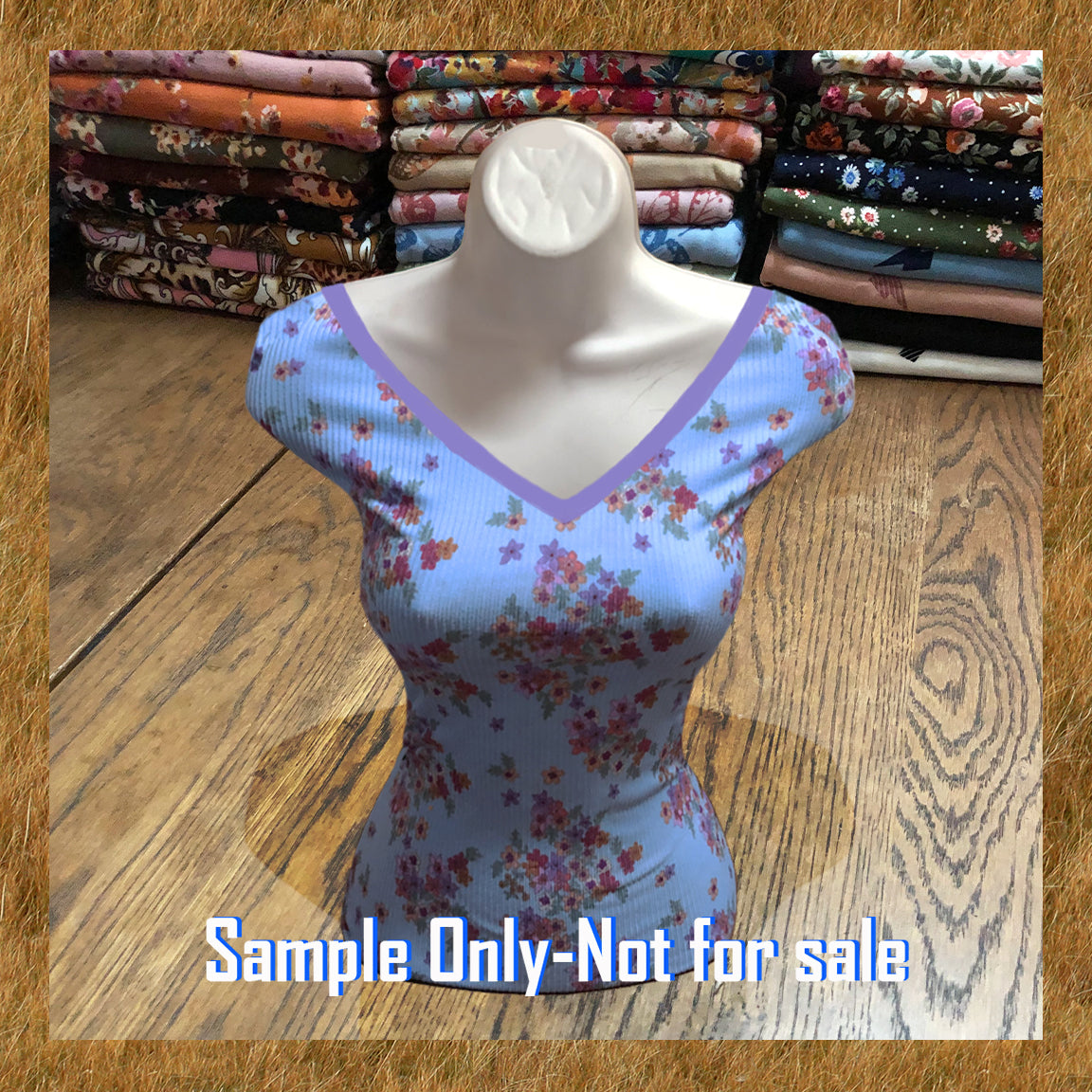 Sky Blue Bouquet Floral Rib Knit – Violet, Fuchsia & Coral-Poly/Rayon/Spandex-4-Way Stretch – 60" wide, Sold by the Yard (PRRPR075)