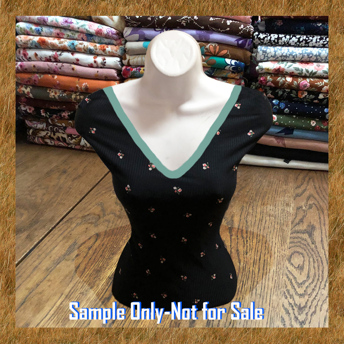 Black Ditsy Floral Rib Knit – Tiny Pink & Ivory Rosebuds– Apparel-Grade Rayon/Poly/Spandex, 4-Way Stretch-60" Width, Sold by the Yard (PRRPR061)