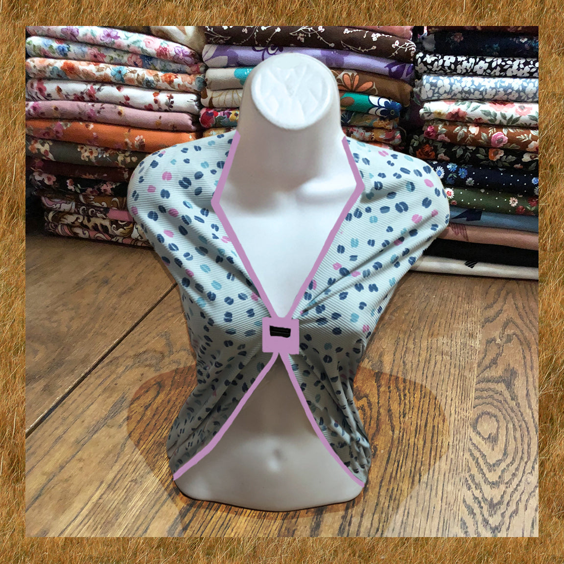 Baby Blue Magenta Teal Navy Blue Lips and Hearts Poly Rayon Spandex Rib 1X1 Print Fabric