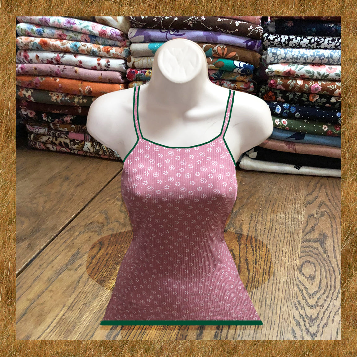 Mauve Ditsy Floral Rib Knit – White Mini Blooms– Poly/Rayon/Spandex- 4-Way Stretch – 60" Wide, By the Yard (PRRPR070)