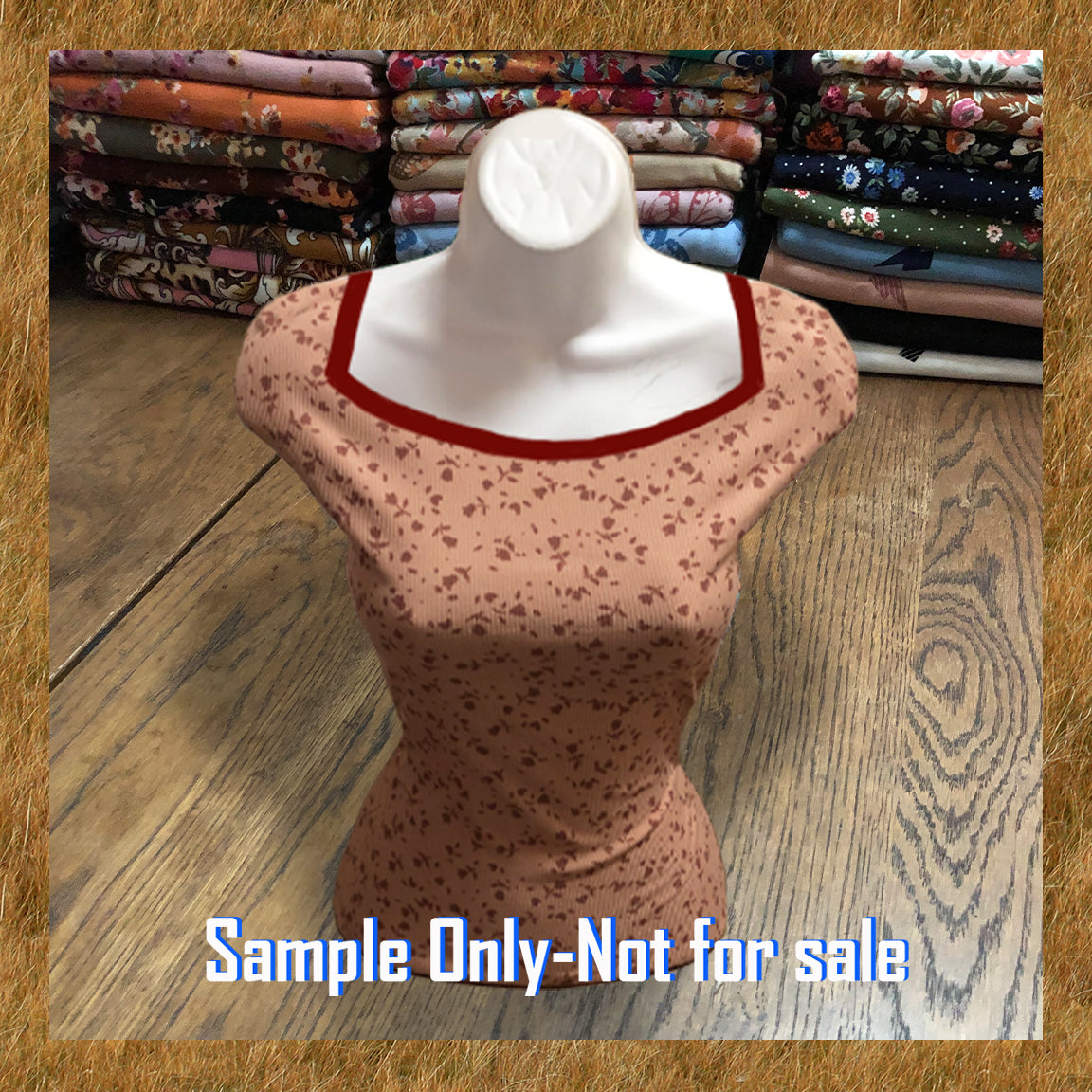 Soft Rib Knit Fabric – Caramel Tan & Burgundy Ditsy Floral • 4-Way Stretch • 60" Wide • Poly/Rayon/Spandex, Sold by the Yard (PRRPR083)