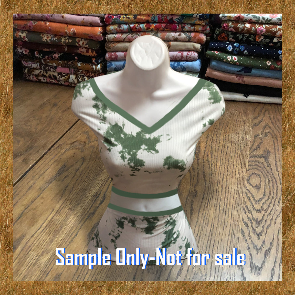 Soft Rib Knit Tie-Dye – Ivory & Forest Green-4 Way Stretch-60" Wide-Poly/Rayon/Spandex, Sold by the Yard (PRRTD04)