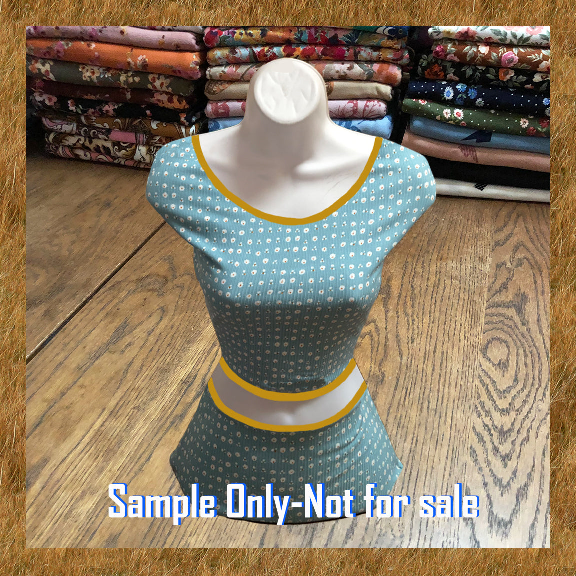 Luxe Soft Rib Knit – Persian Green Ditsy Daisy Print-Poly/Rayon/Spandex-4 Way Stretch, 60" Wide Apparel Fabric by the Yard (PRRPR080)