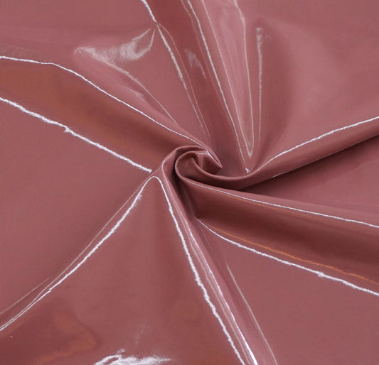 Shiny Mauve Faux Leather (PVC/PU) — Poly/Spandex Backing, 2-Way Stretch | 58″ Wide | 95% Polyester / 5% Spandex | By the Yard (PVCSC01)