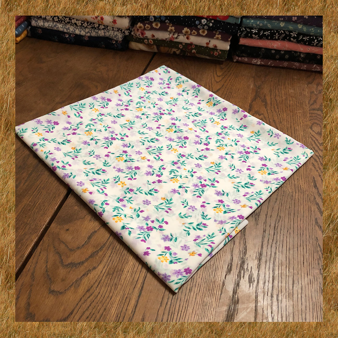 Ivory Floral Ditsy Poly Dobby — Airy Drape, Soft Matte Texture | 56″ Wide | 100% Polyester | By the Yard-(PBPR03)