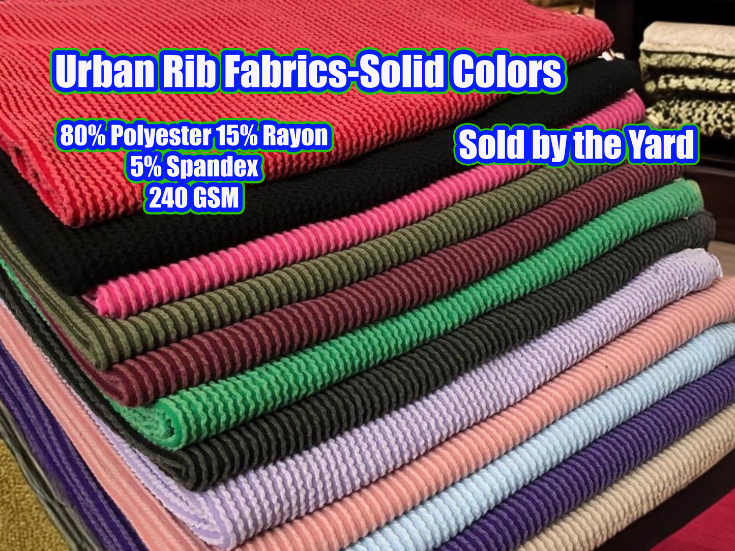 Urban Rib Fabric-Solid Colors Collection-Sold by the Yard