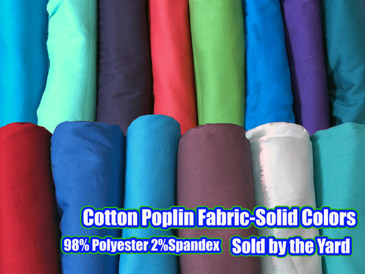 Cotton Poplin Fabric-Solid Colors Collection-Sold by the Yard-Woven Fabric