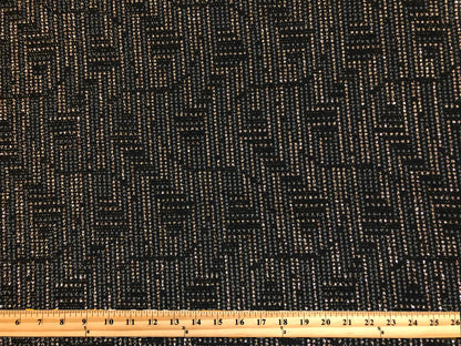 Premium Black & Gold Lurex Knit Fabric – Metallic Geometric Maze, 4 Way Stretch, 58” Wide, Sold by the Yard (SASC06)