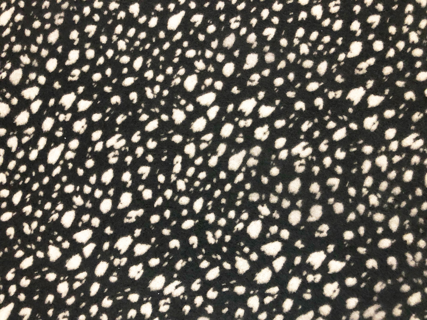 Brushed Hacci Knit Fabric – Black/Ivory Midnight Dalmatian Speckles – Animal Print – 4-Way Stretch, 58” Wide – By the Yard (HBPR046)