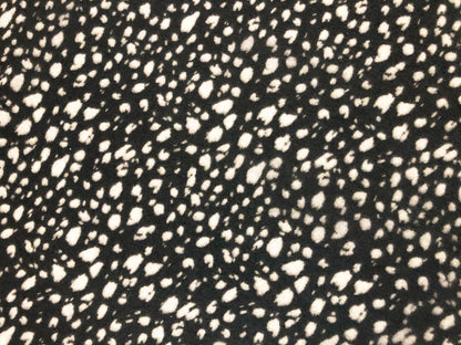 Brushed Hacci Knit Fabric – Black/Ivory Midnight Dalmatian Speckles – Animal Print – 4-Way Stretch, 58” Wide – By the Yard (HBPR046)