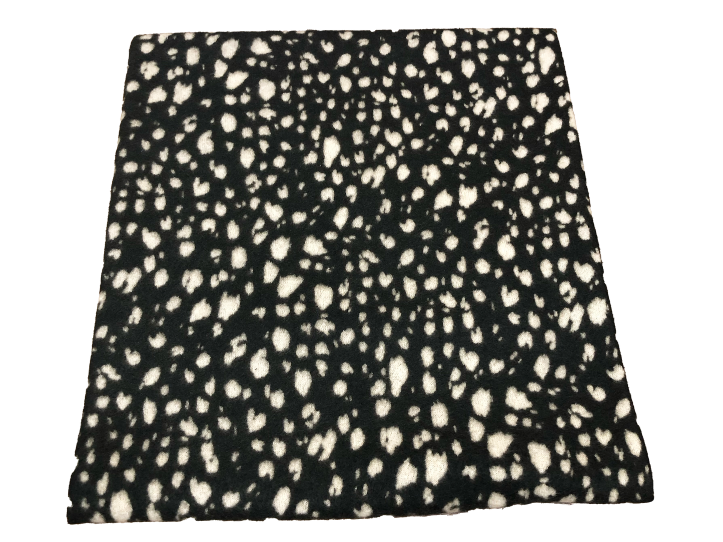 Brushed Hacci Knit Fabric – Black/Ivory Midnight Dalmatian Speckles – Animal Print – 4-Way Stretch, 58” Wide – By the Yard (HBPR046)