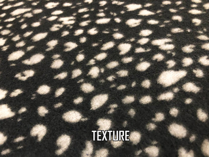 Brushed Hacci Knit Fabric – Black/Ivory Midnight Dalmatian Speckles – Animal Print – 4-Way Stretch, 58” Wide – By the Yard (HBPR046)