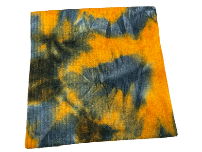 Rib Knit Fabric – Rust/Blue Cloud Tie Dye, 4 Way Stretch, 58” Wide – By the Yard (PRRTD06)