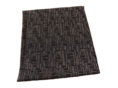 Premium Black & Gold Lurex Knit Fabric – Metallic Geometric Maze, 4 Way Stretch, 58” Wide, Sold by the Yard (SASC06)