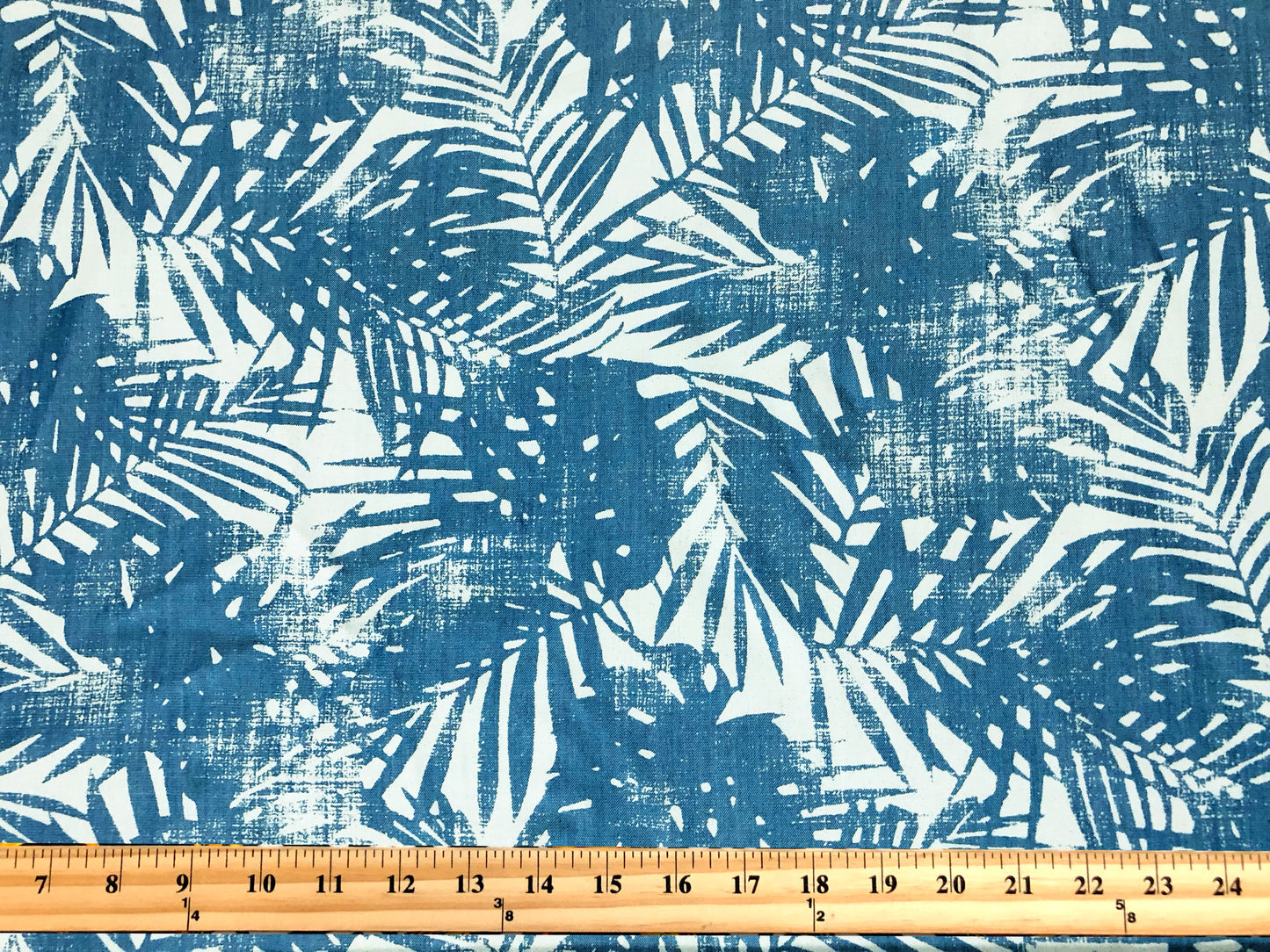 100% Cotton 6 oz Chambray – Coastal Blue Palms – Breathable Midweight, 58" Wide | Sold by the Yard (CHDPR01)