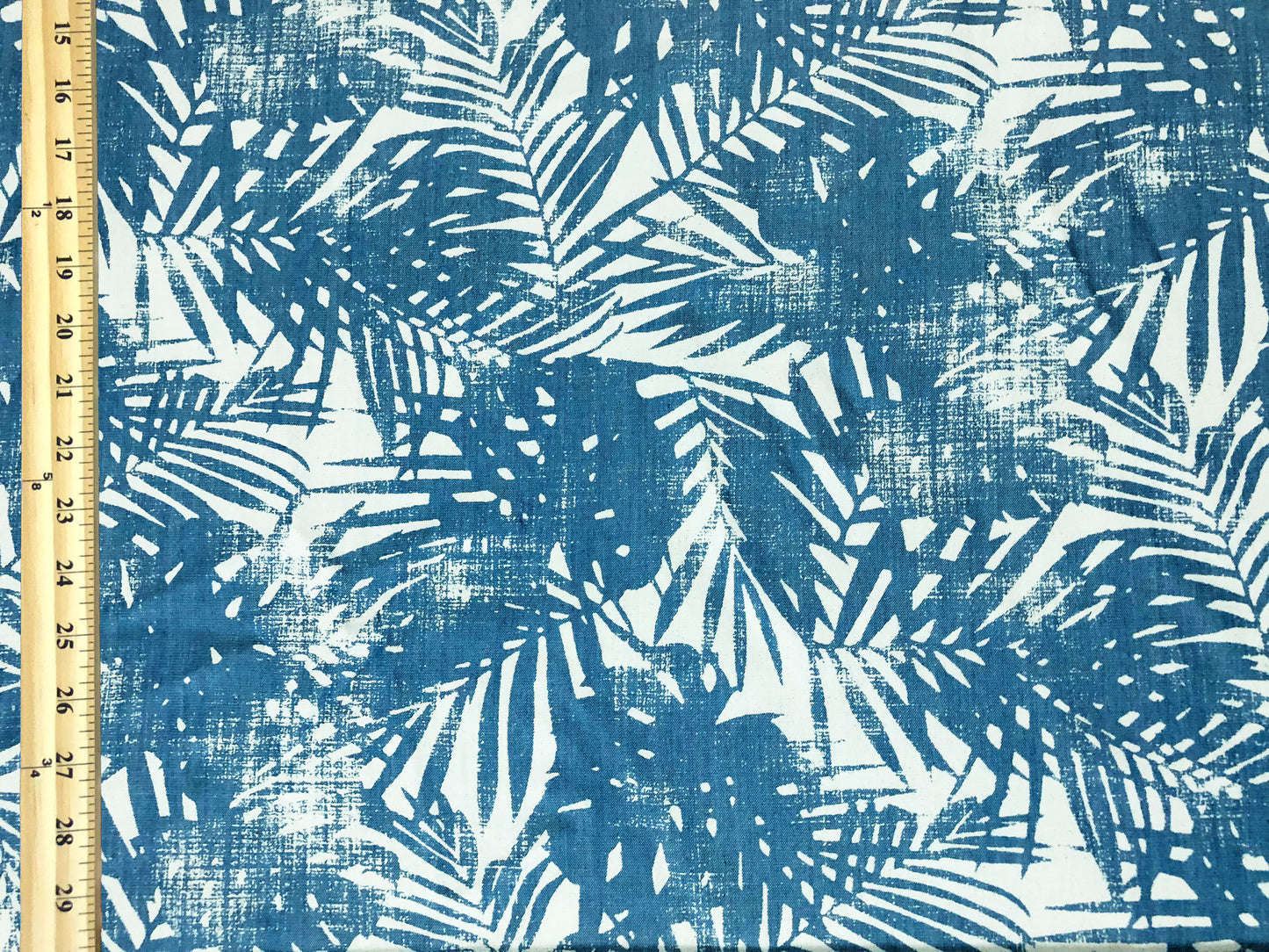 100% Cotton 6 oz Chambray – Coastal Blue Palms – Breathable Midweight, 58" Wide | Sold by the Yard (CHDPR01)