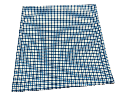 Premium Cotton Spandex Jersey Knit Fabric – Azure Windowpane Plaid – 4 Way Stretch, 58” Wide – By the Yard (8CSPXPR02)
