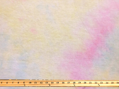 Brushed Hacci Knit Fabric – Blush Pink/Yellow/Blue Cotton Candy Cloud Tie Dye – 4-Way Stretch, 58" Wide – By the Yard (HBPR047)