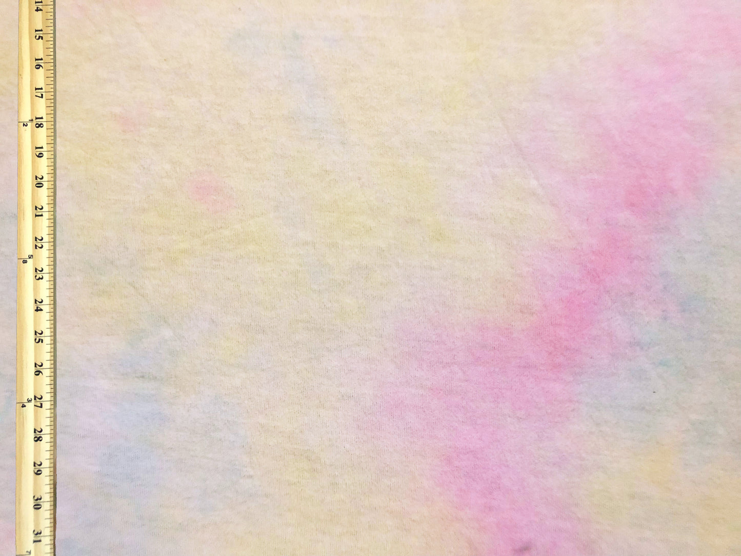 Brushed Hacci Knit Fabric – Blush Pink/Yellow/Blue Cotton Candy Cloud Tie Dye – 4-Way Stretch, 58" Wide – By the Yard (HBPR047)