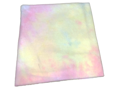 Brushed Hacci Knit Fabric – Blush Pink/Yellow/Blue Cotton Candy Cloud Tie Dye – 4-Way Stretch, 58" Wide – By the Yard (HBPR047)