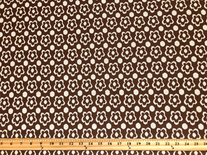 Jacquard Knit Fabric – Brown Daisy Dot – 2-Way Stretch, 240 GSM, 58" Wide – Sold by the Yard (JQKPR01)