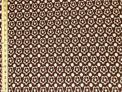 Jacquard Knit Fabric – Brown Daisy Dot – 2-Way Stretch, 240 GSM, 58" Wide – Sold by the Yard (JQKPR01)