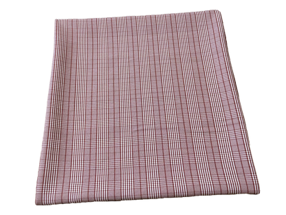 Stretch Gabardine – Red Windowpane Plaid (Burgundy/Red & Cream) – 2-Way Stretch, 180 GSM, 58" Wide – By the Yard (GBKPR02)