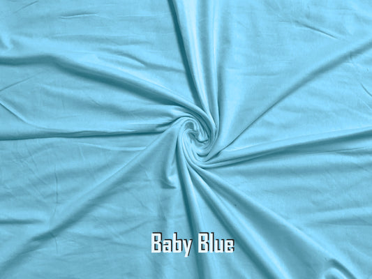 Cotton Spandex Jersey Fabric-Baby Blue Solid Color-CSJC025-Sold by the Bulk