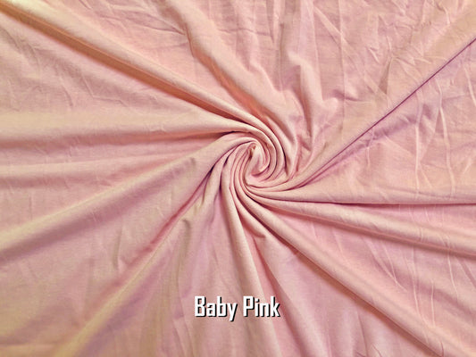 Cotton Spandex Jersey Fabric-Baby Pink Solid Color-CSJC018-Sold by the Bulk