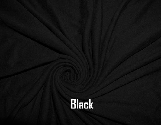 Cotton Spandex Jersey Fabric-Black Solid Color-CSJC03-Sold by the Bulk