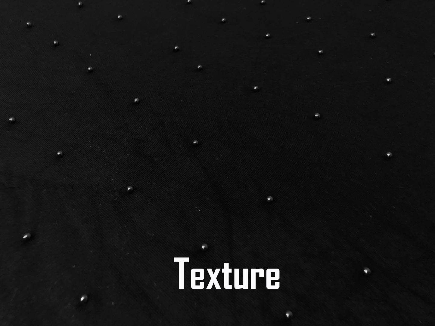 Premium Black Studded Velvet Fabric – Pearl Dots, Plush Drape, 2-Way Stretch, 58" Wide | Sold by the Yard (VPLC01)