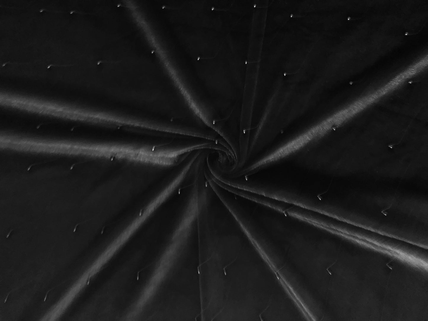 Premium Black Studded Velvet Fabric – Pearl Dots, Plush Drape, 2-Way Stretch, 58" Wide | Sold by the Yard (VPLC01)