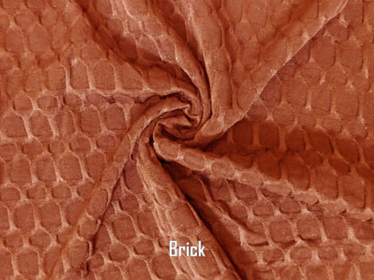 Poly Spandex Honeycomb Textured Fabric-Brick Solid Color-HCS006-Sold by the Bulk