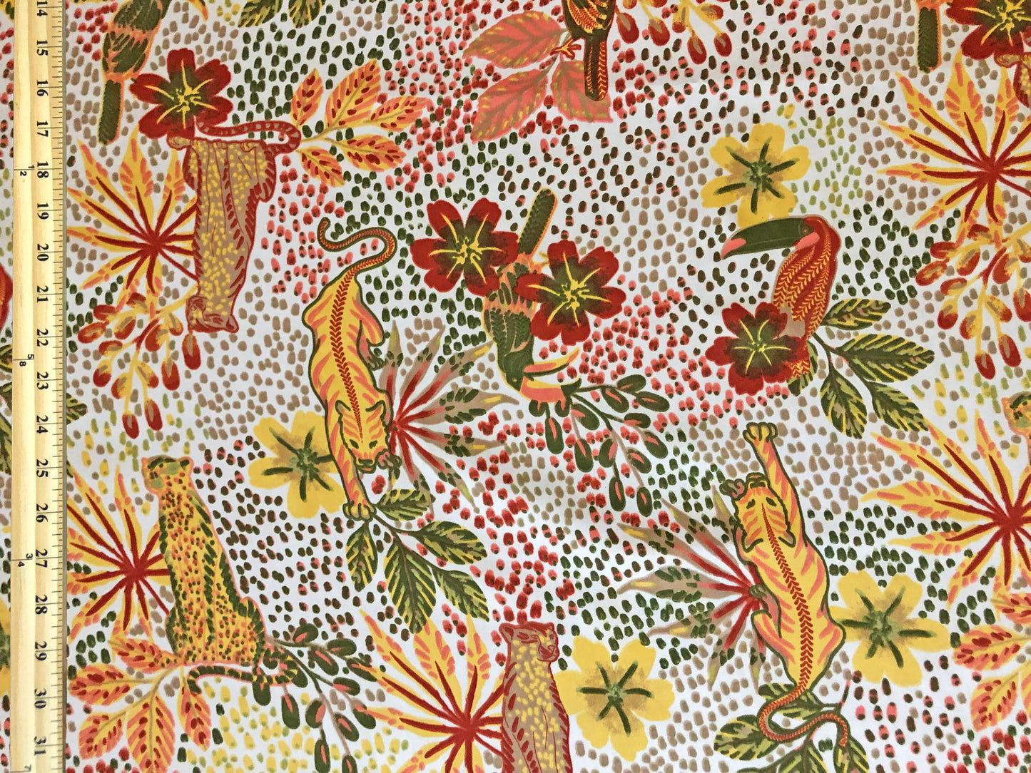 Premium Charmeuse Satin Fabric — Tropical Safari Jungle Wildlife — 58" Wide, 100% Polyester (Non-Stretch) — By the Yard (SCPR02)
