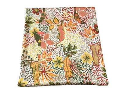 Premium Charmeuse Satin Fabric — Tropical Safari Jungle Wildlife — 58" Wide, 100% Polyester (Non-Stretch) — By the Yard (SCPR02)