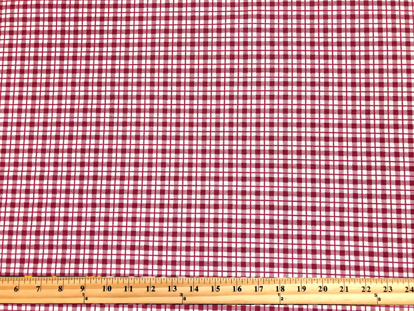 Premium Cotton Spandex Jersey Knit Fabric – Red Windowpane Plaid – 4 Way Stretch, 58” Wide – By the Yard (8CSPXPR03)