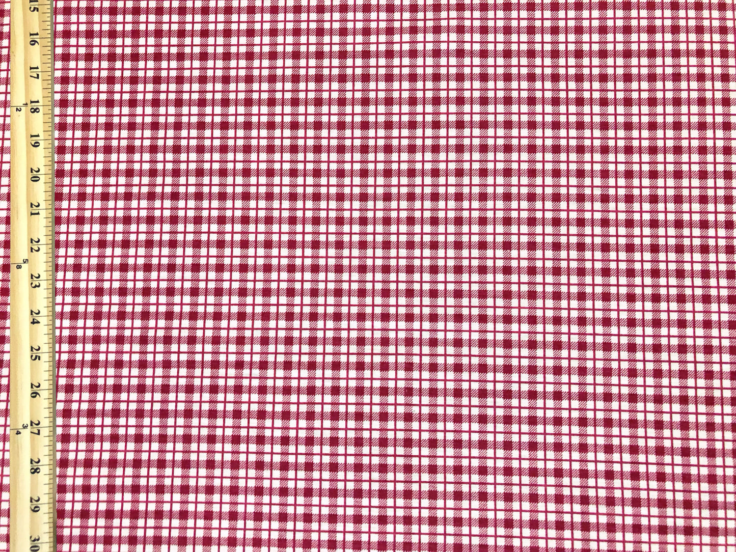 Premium Cotton Spandex Jersey Knit Fabric – Red Windowpane Plaid – 4 Way Stretch, 58” Wide – By the Yard (8CSPXPR03)