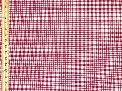 Premium Cotton Spandex Jersey Knit Fabric – Red Windowpane Plaid – 4 Way Stretch, 58” Wide – By the Yard (8CSPXPR03)