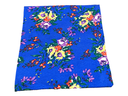 Premium Cotton Spandex Jersey Knit Fabric – Royal Garden Bouquet Floral, 4 Way Stretch, 58” Wide– By the Yard (8CSPXPR01)